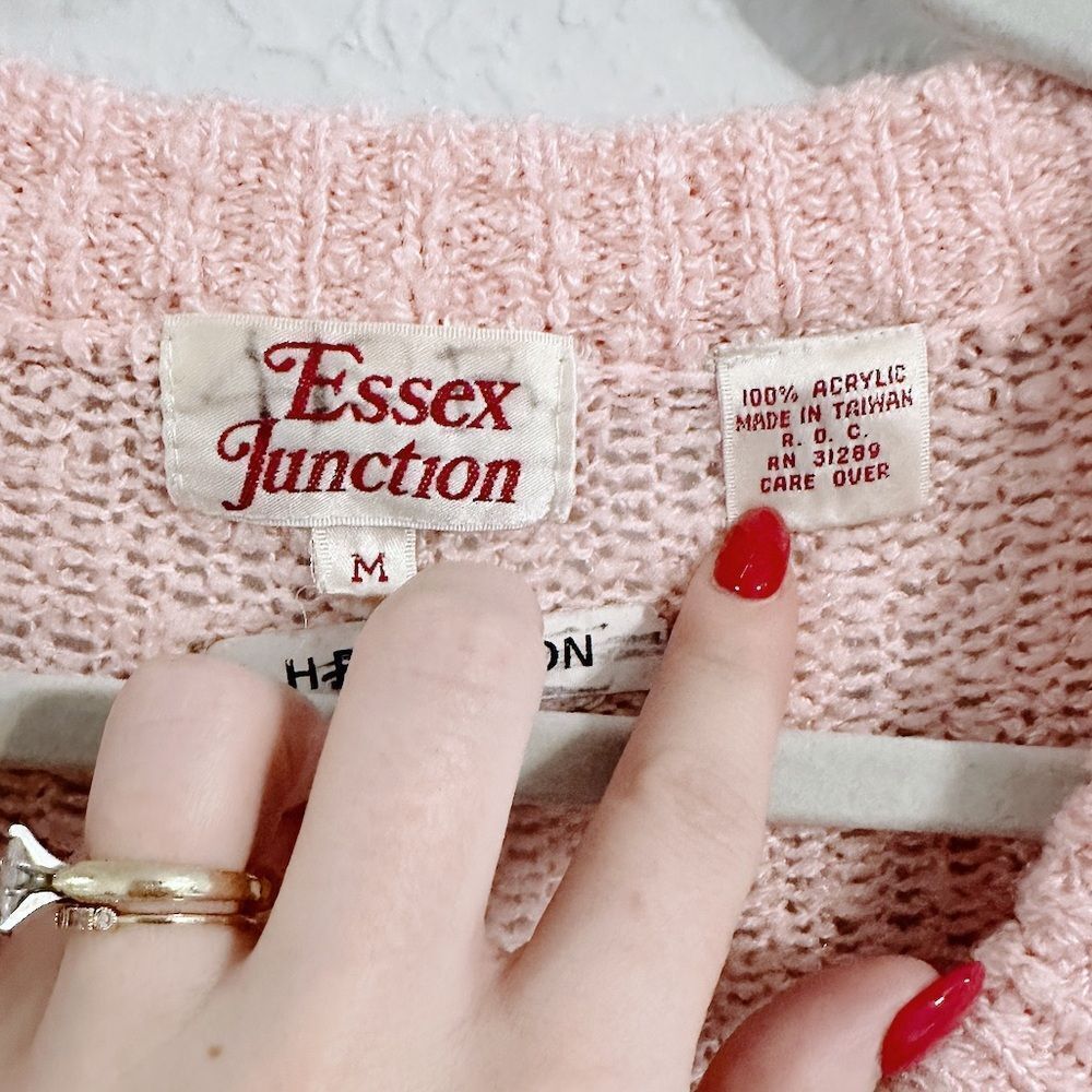 Vintage Cozy Pink Knit Cardigan - Picture 3 of 4